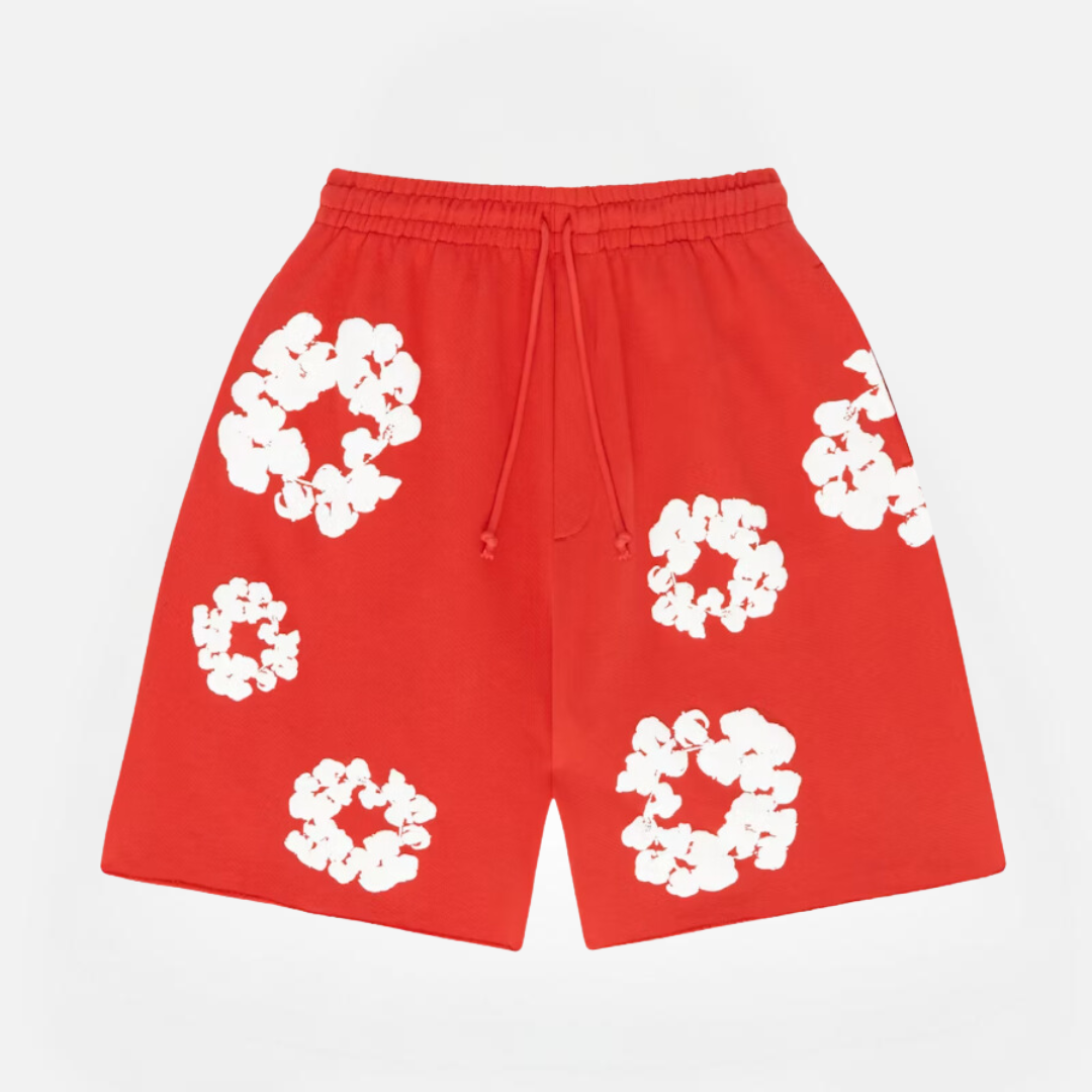 SHORT DENIM TEARS RED