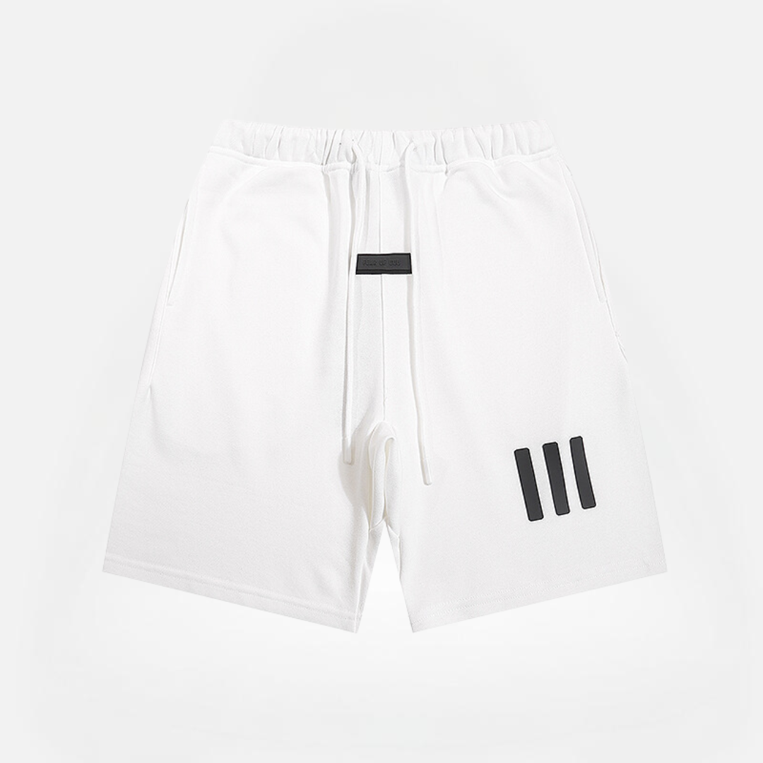 SHORT ESSENTIALS TRIPLE LINE WHITE