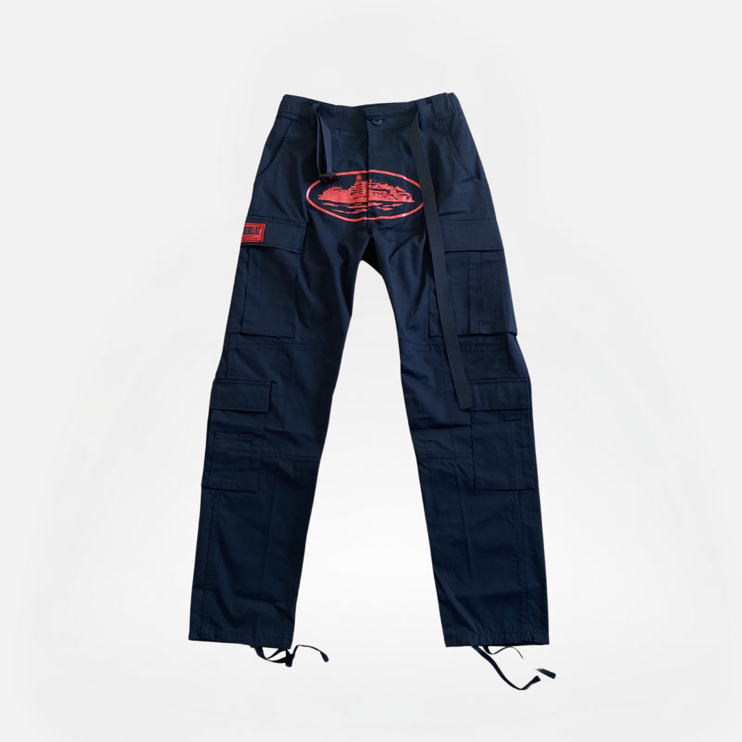 PANTALÓN CARGO BLACK RED LOGO