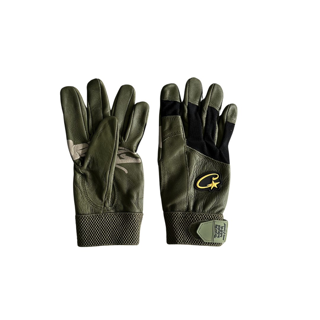 GREEN LEATHER GLOVES