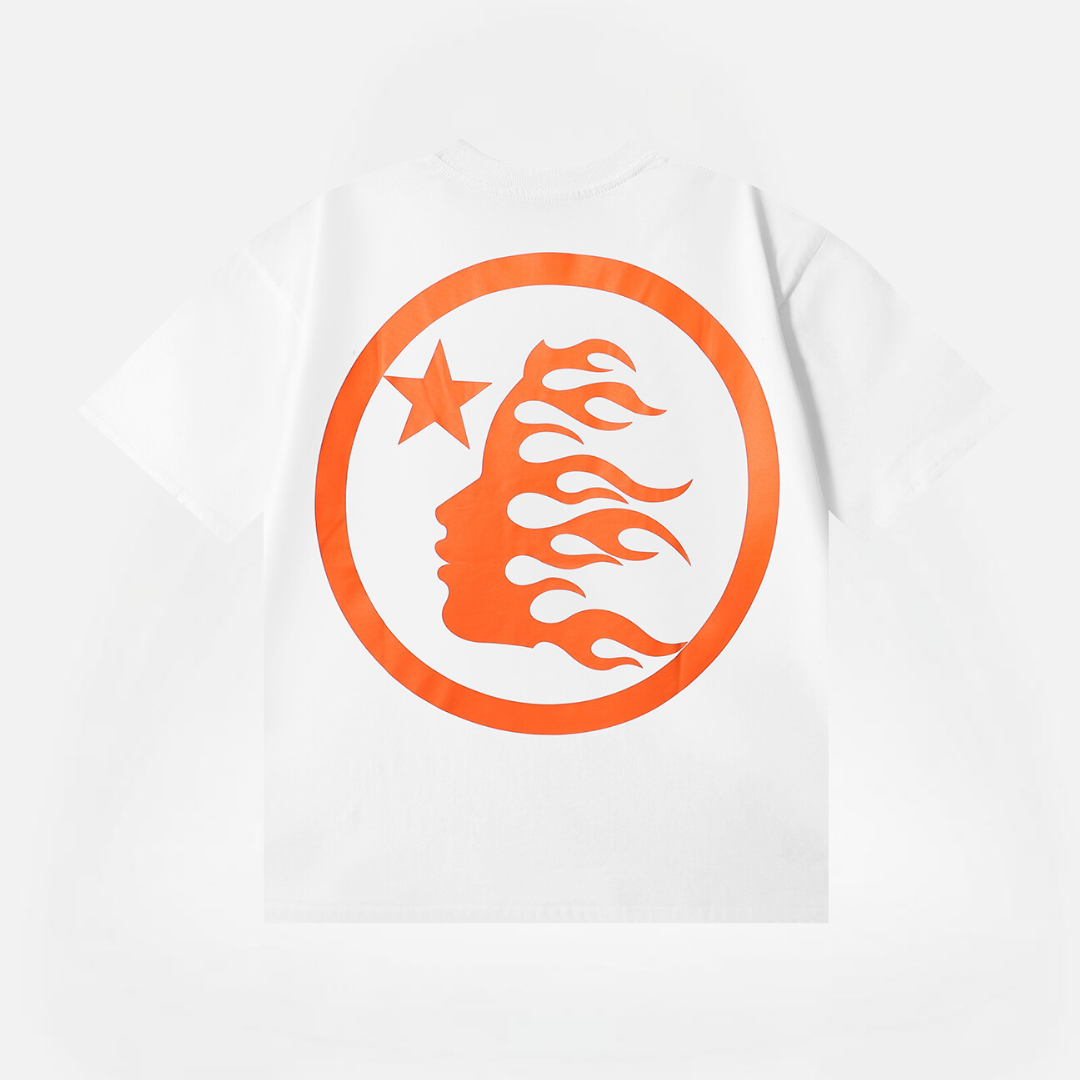 POLERA HELLSTAR CLASSIC WHITE-ORANGE