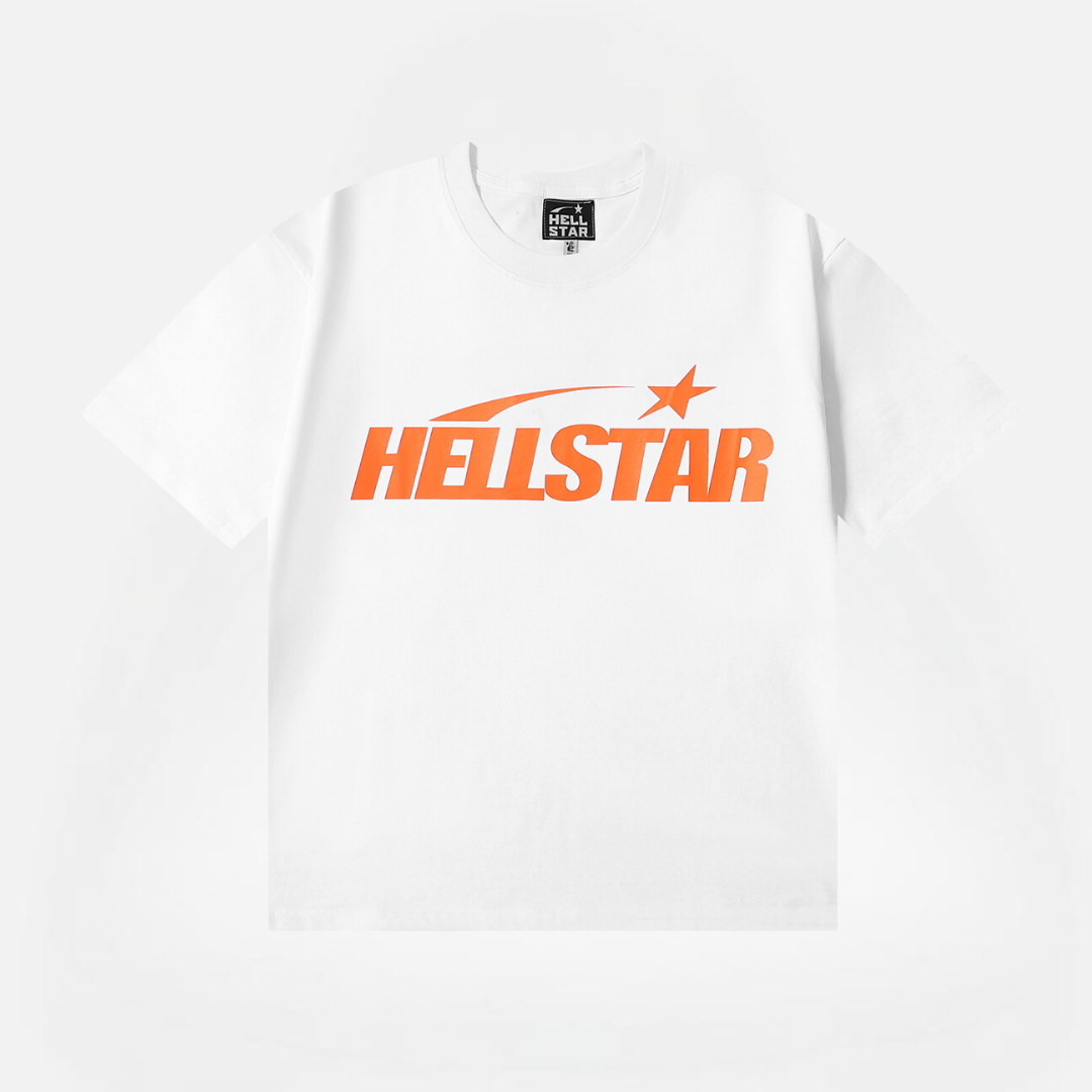 POLERA HELLSTAR CLASSIC WHITE-ORANGE