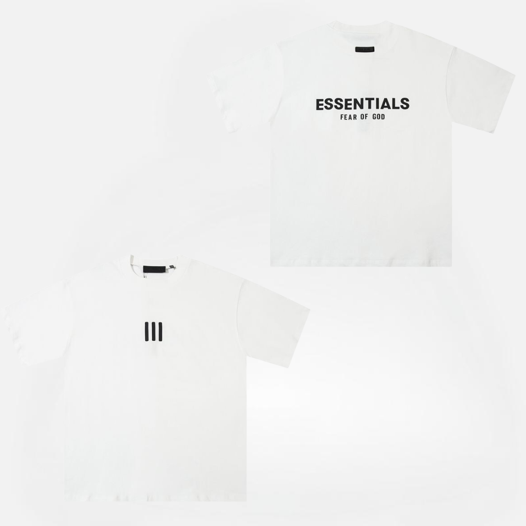 POLERA ESSENTIALS TRIPLE LINE WHITE