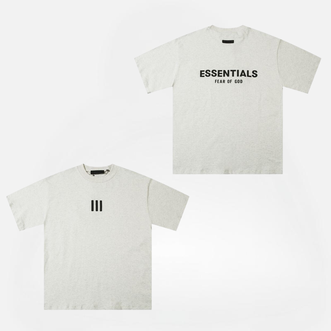 POLERA ESSENTIALS TRIPLE LINE ICE GREY