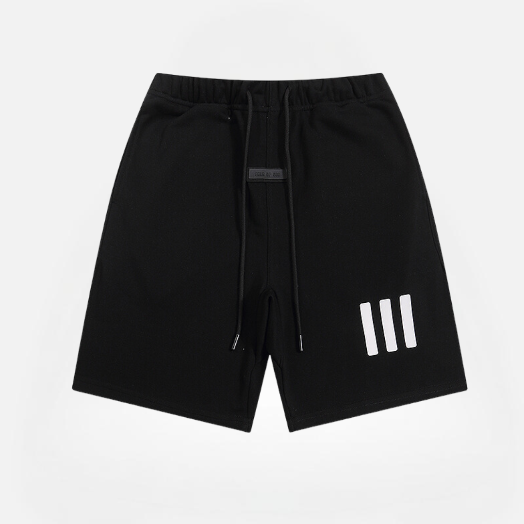 SHORT ESSENTIALS TRIPLE LINE BLACK