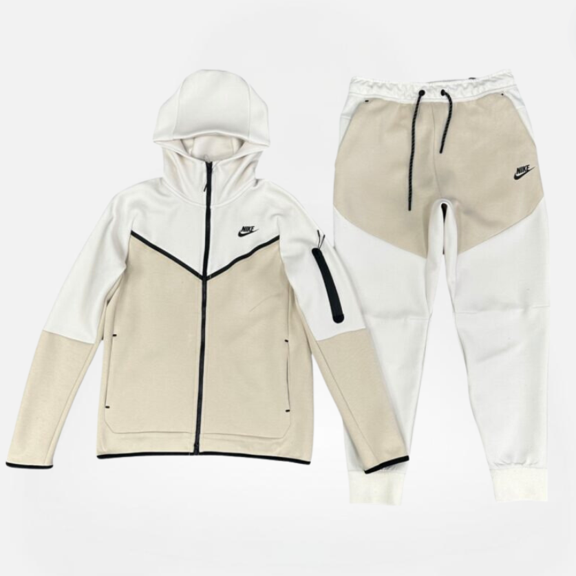 CONJUNTO NIKE TECH FLEECE WHITE AND BEIGE