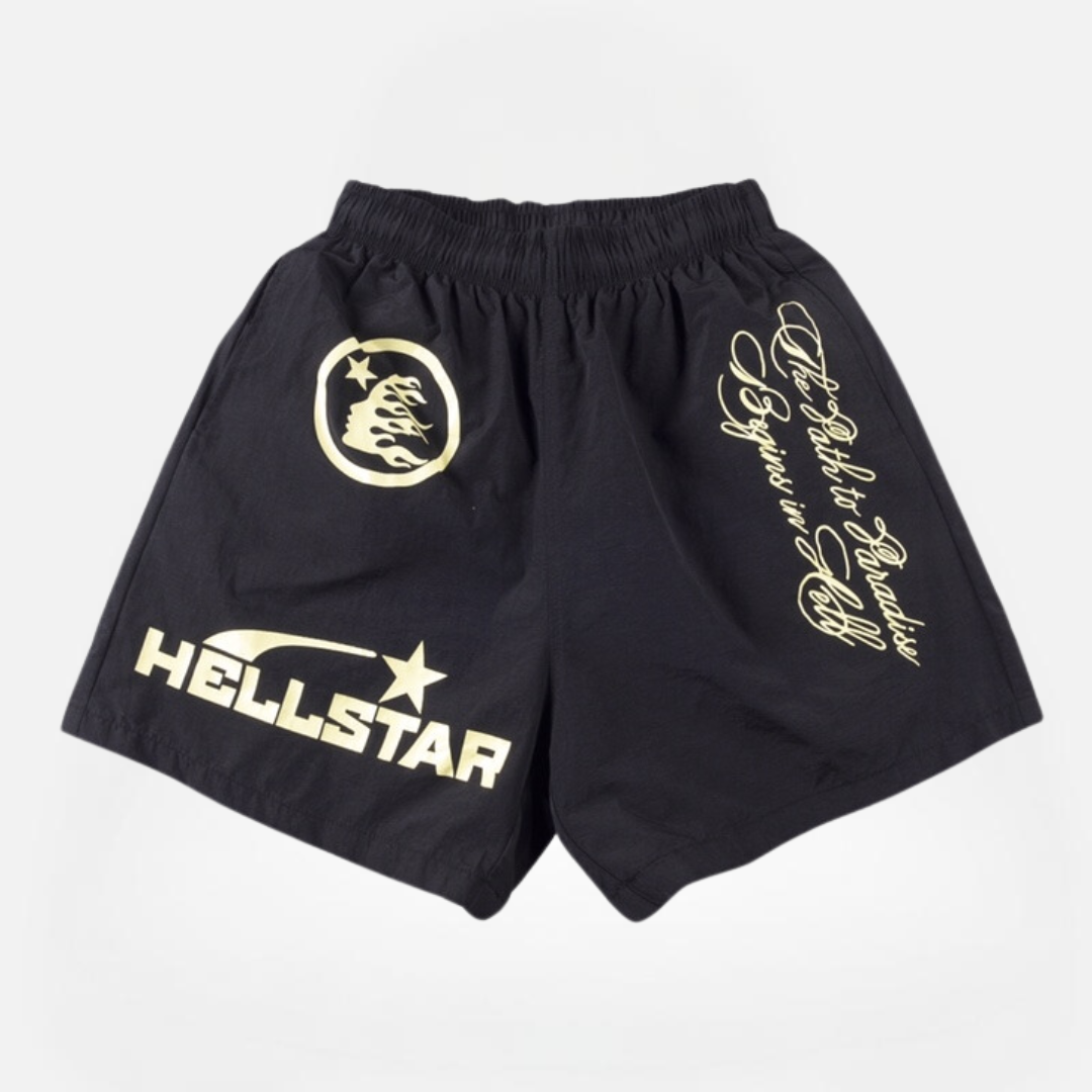 SHORT HELLSTAR LOGO BLACK AND YELLOW